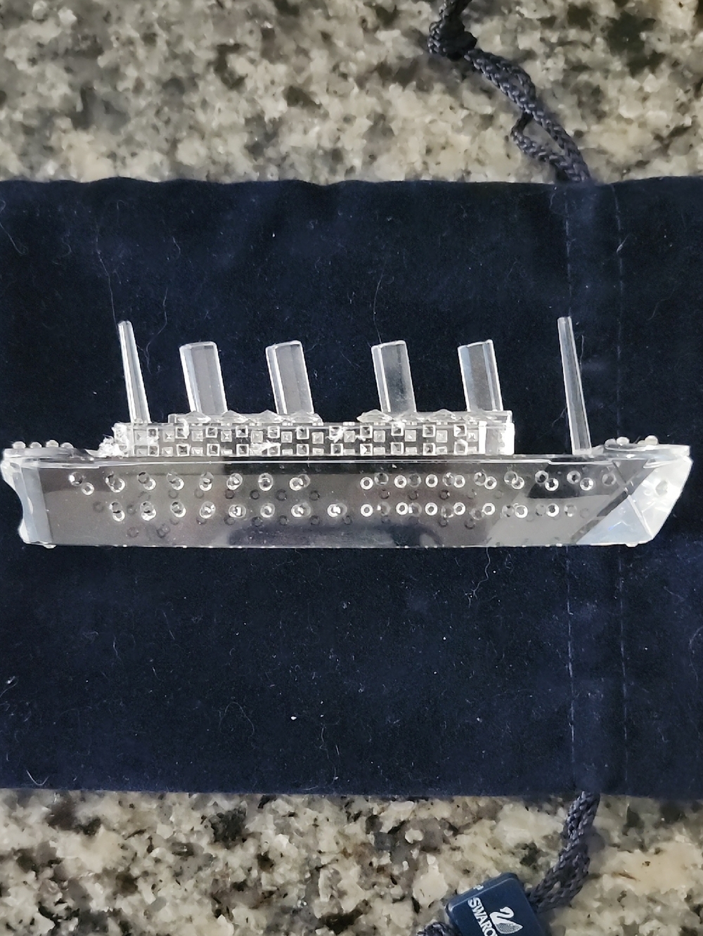 Vtg Clear Crystal Titanic Figurine Numbered